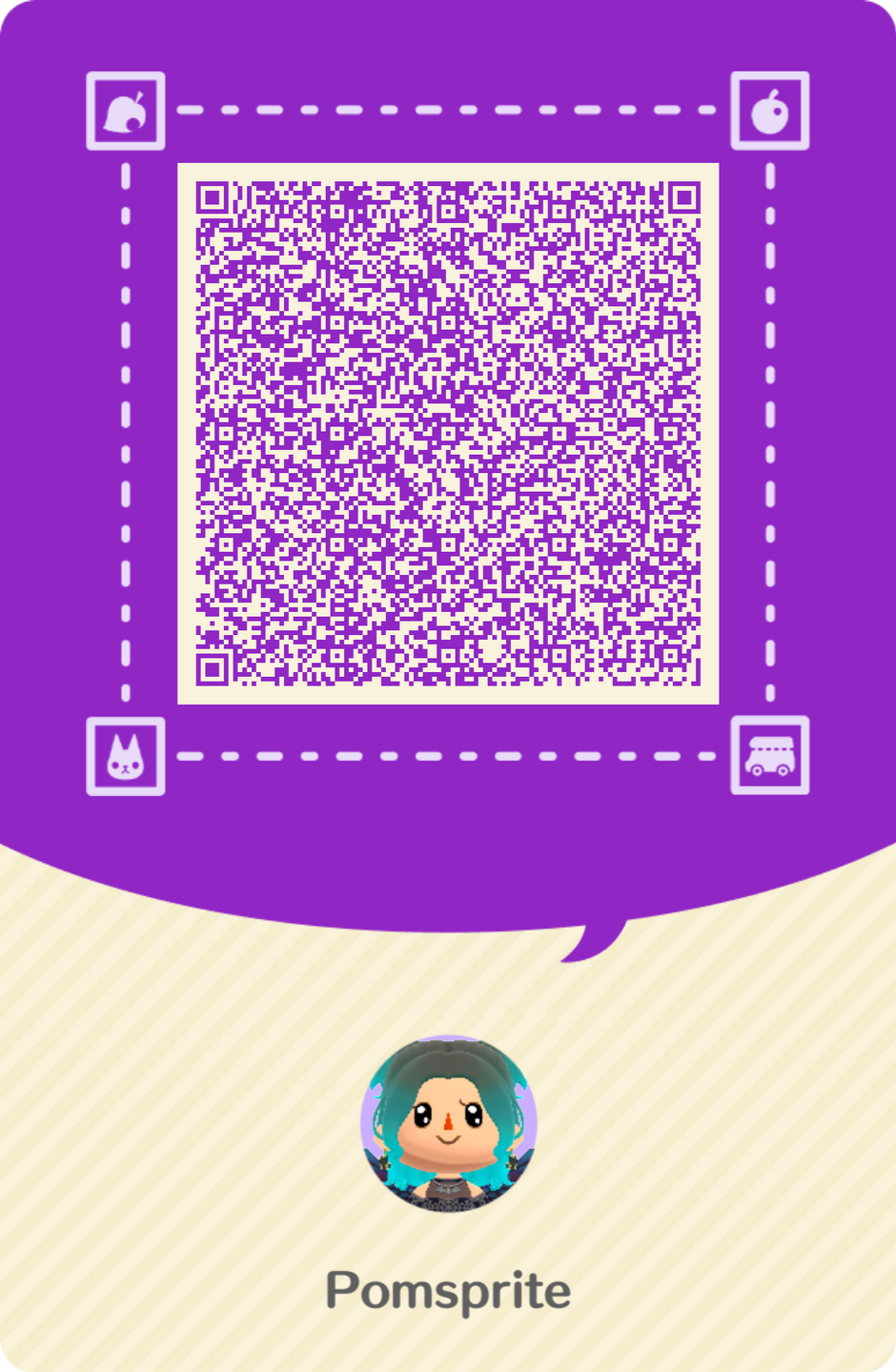 Animal Crossing Pocket Camp camper card QR code